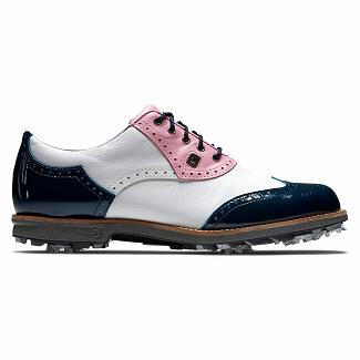 Scarpe Golf Footjoy Donna Premiere Series Spikes Bianche/Rosa/Blu Marino Italia ZQR319467